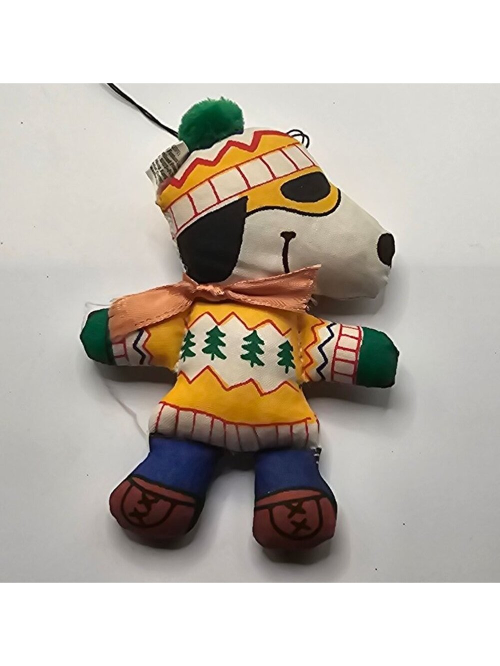 Vintage Snoopy Plush Ornament With Winter Sweater & Pom Beanie – 1958 United Fea